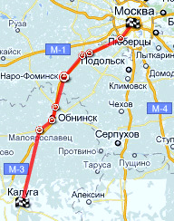 Такси из Москвы в Калугу, Калужскую область в города Боровск, Обнинск ...